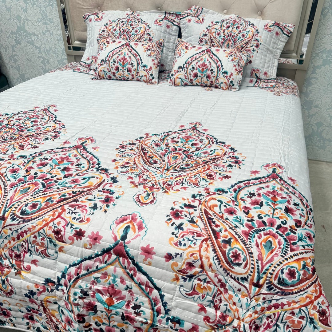 SUMMER JAIPURI STYLE 5 PCS KING SIZE BEDCOVER SET