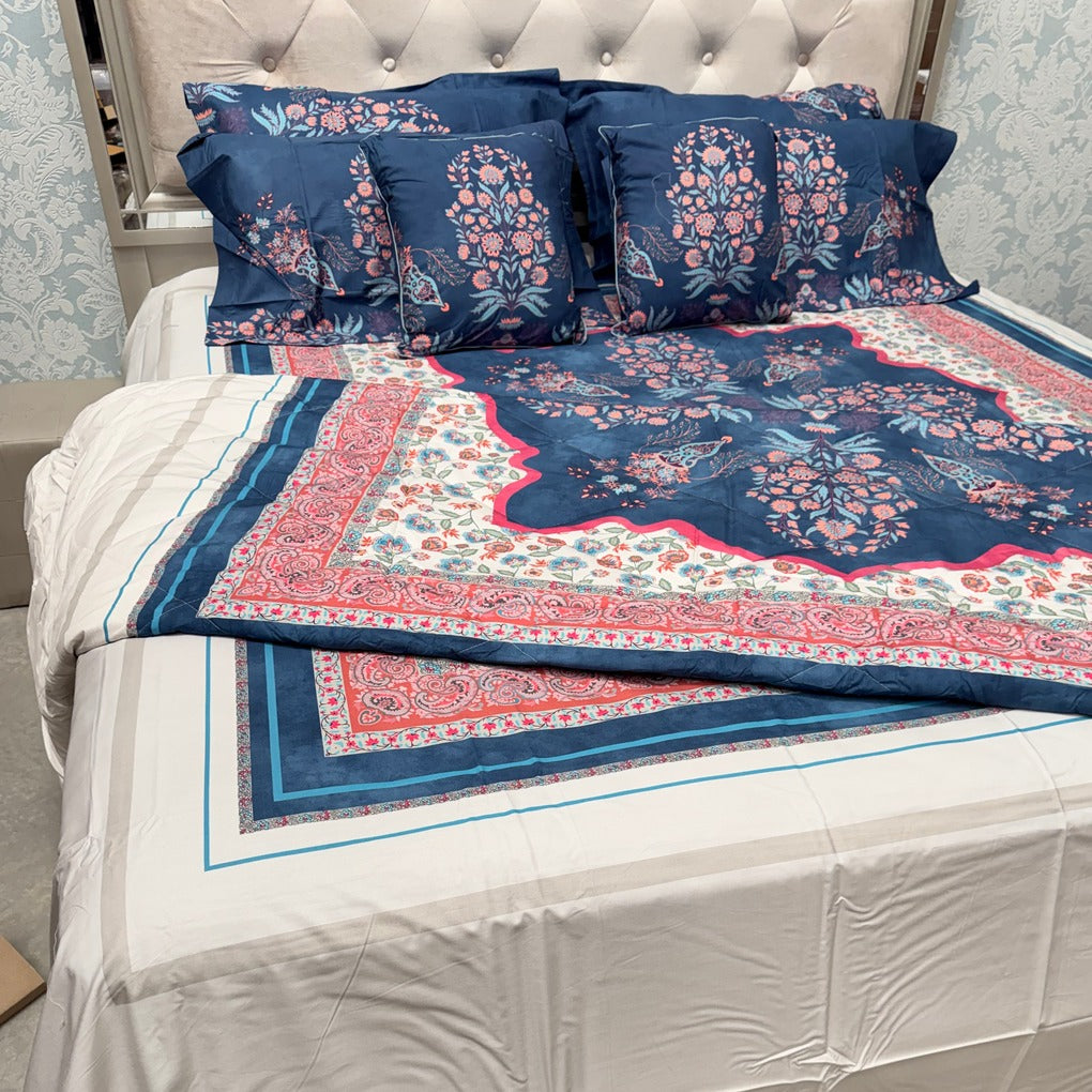 LUXURY JAIPURI 8-PIECE BAMBOO COTTON COMFORTER SET – SUPER KING SIZE