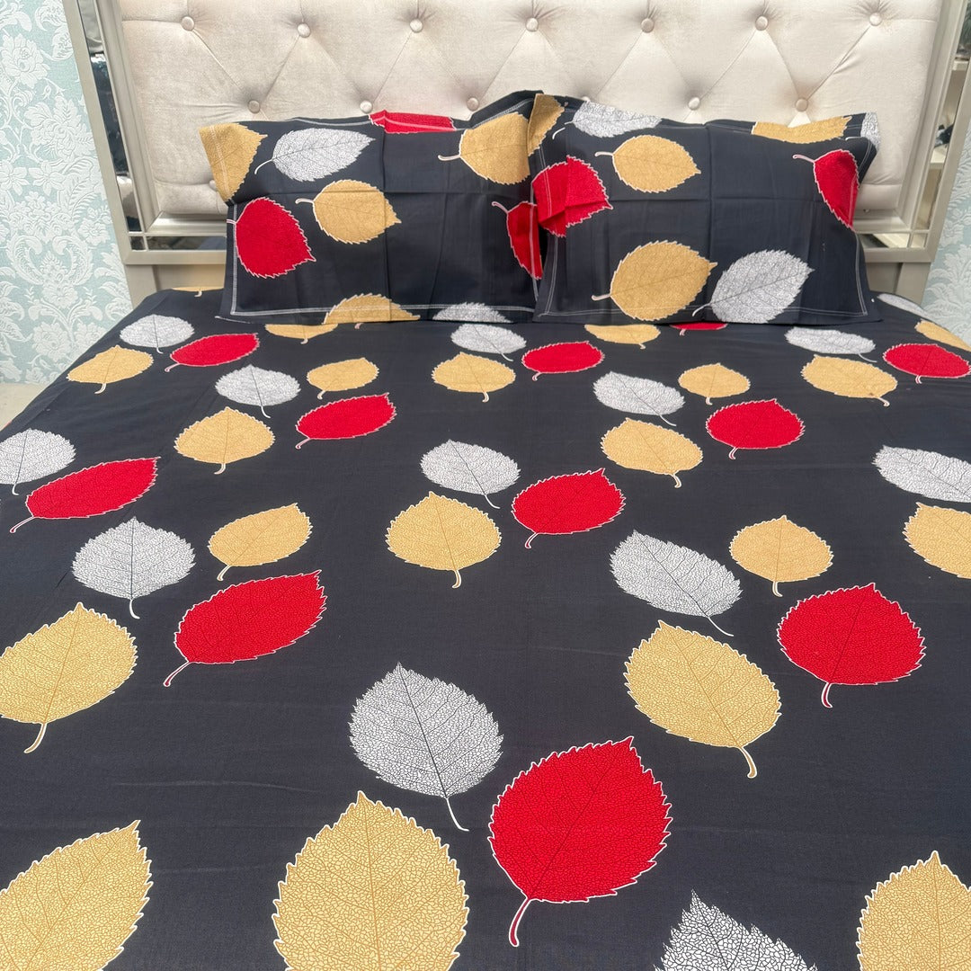 SUMMER PURE COTTON 3 PCS  QUEEN SIZE BEDSHEET SET