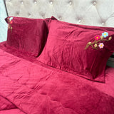 WINTER FLORENCE 5 PCS QUILT SET WITH MICRO FIBRE FILLING AND FRILL LARGE BEDHSEET