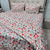 JAIPURI PRINTS PURE COTTON VINTAGE FLORAL COMFORTER SET – KING TO SUPER KING