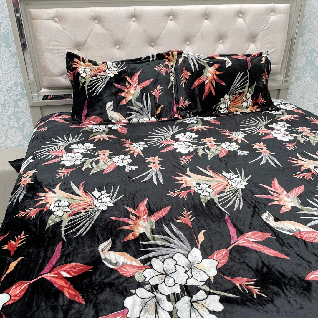 LUXURY QUEEN SIZE THICK FLAT BEDSHEET BEDDING SET 3 PCS