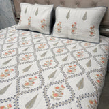 SUMMER JAIPURI STYLE MUL MUL SOFT COTTON QUILTED KING SIZE PURE SOFT COTTON BEDCOVER IN BLOCK PRINT