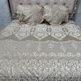 TURKISH STYLE DESIGNER VELVET BEDCOVER SET – ALL SEASON LUXURY ( QUEEN TO KING SIZE)