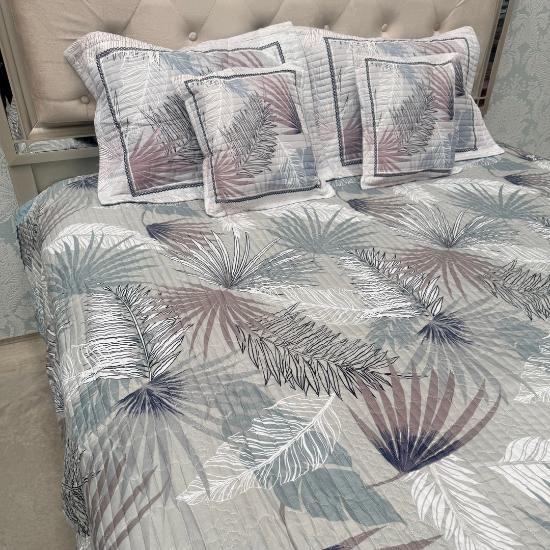 DESINER QUILTED SUPER KING SIZE BEDCOVER IN 5 PCS FOR SUMMER