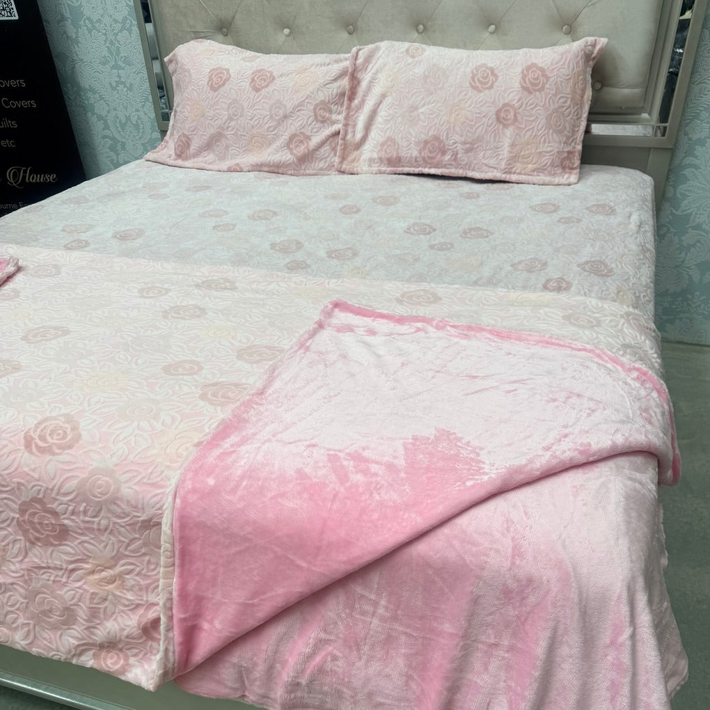 PREMIUM ENGLISH COLOUR KING SIZE 4 PCS DUVET COVER SET ( quilt cover set )