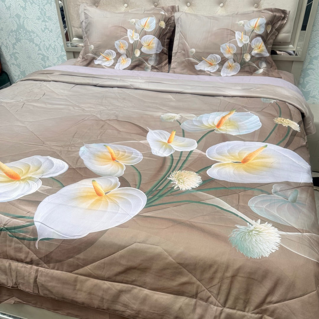 SUMMER DIGITAL PRINT KING SIZE 4 PCS COMFORTER SET