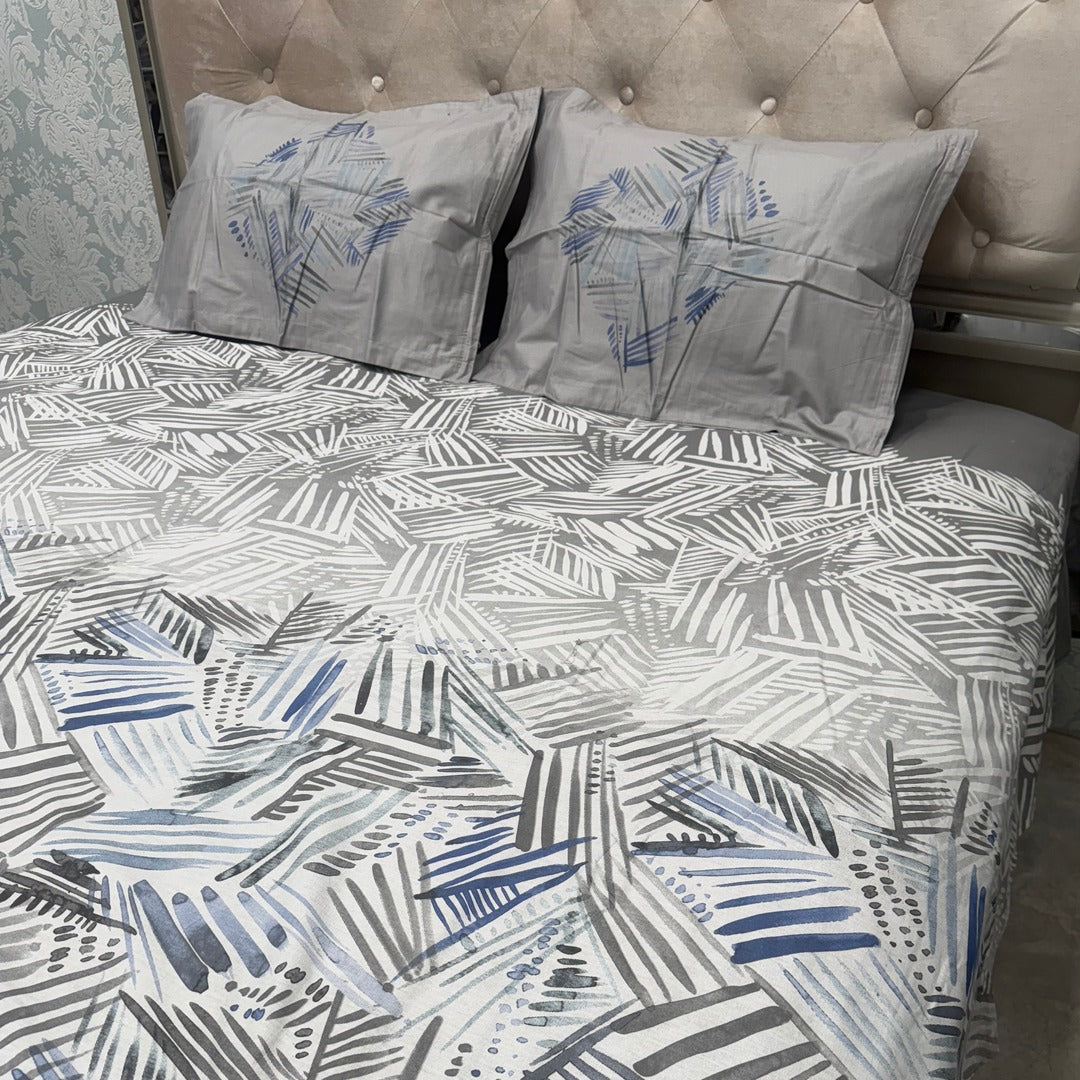 SUMMER PURE COTTON QUEEN SIZE FLAT BEDSHEET SET