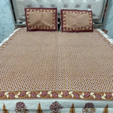 SUMMER JAIPURI STYLE QUILTED REVERSIBLE PURE COTTON KING AND QUEEN SIZE BEDCOVER ( not for super king )