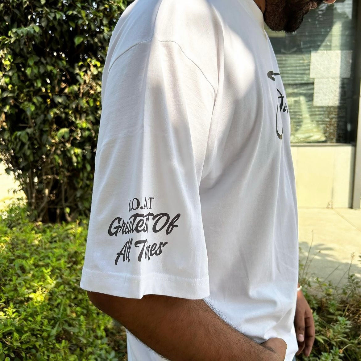 PURE WHITE T-SHIRT WITH LOIN FACE BACK