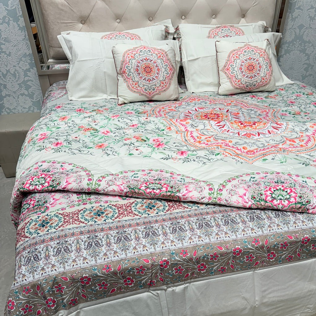 LUXURY JAIPURI 8-PIECE BAMBOO COTTON COMFORTER SET – SUPER KING SIZE