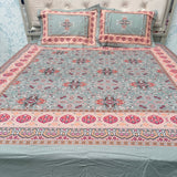 SUMMER DESINER PREMIUM SUPER KING SIZE BEDSHEET SET IN PURE COTTON