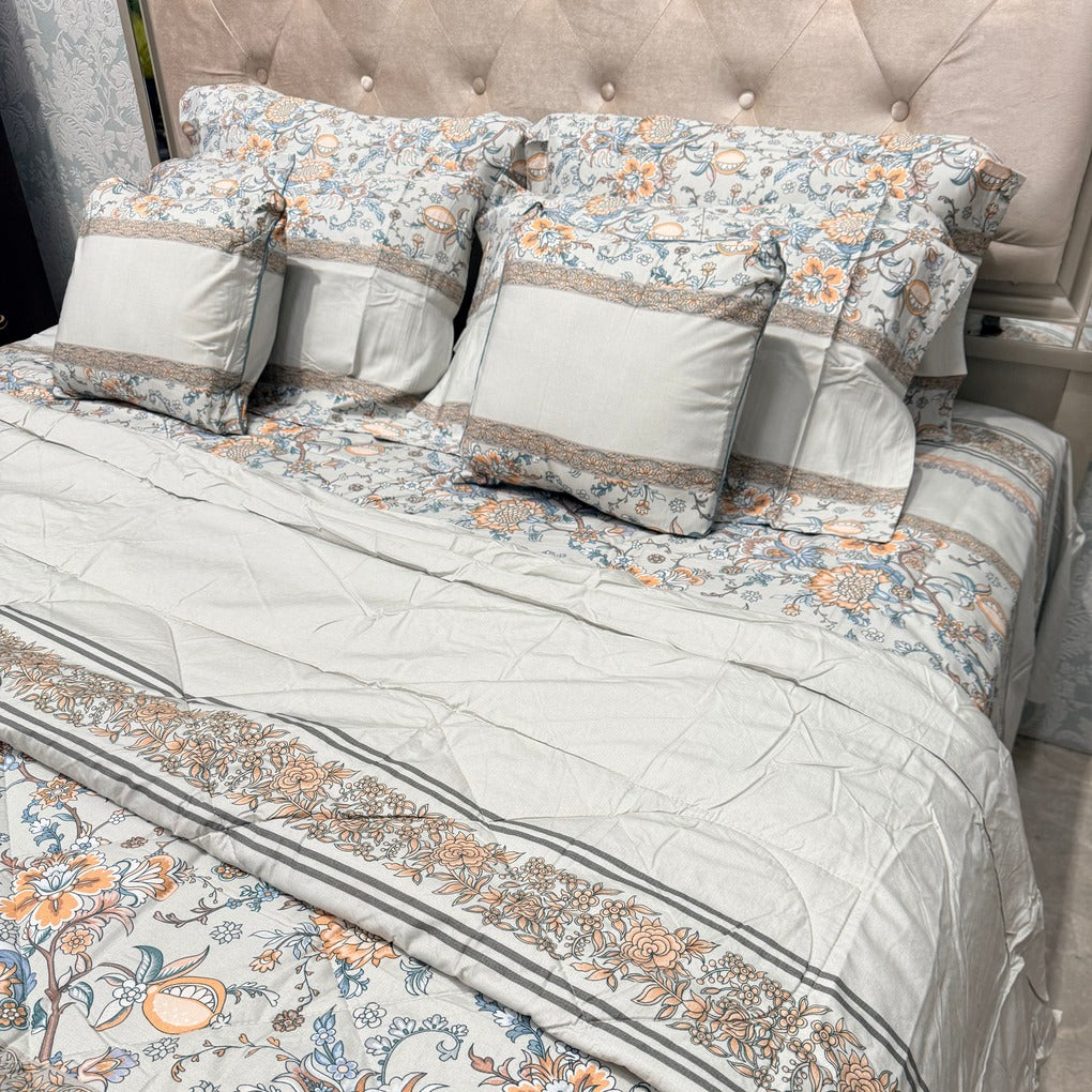 LUXURY JAIPURI 8-PIECE BAMBOO COTTON COMFORTER SET – SUPER KING SIZE