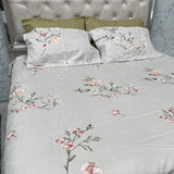 SUMMER SUPER KING SIZE  FLAT BEDSHEET SET WITH 4 PILLOW COVERS