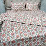 JAIPURI PRINTS PURE COTTON VINTAGE FLORAL COMFORTER SET – KING TO SUPER KING