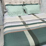 SUMMER SUPER KING SIZE FLAT BEDSHEET WITH 4 PILLOW COVERS ( GLACÉ COTTON)