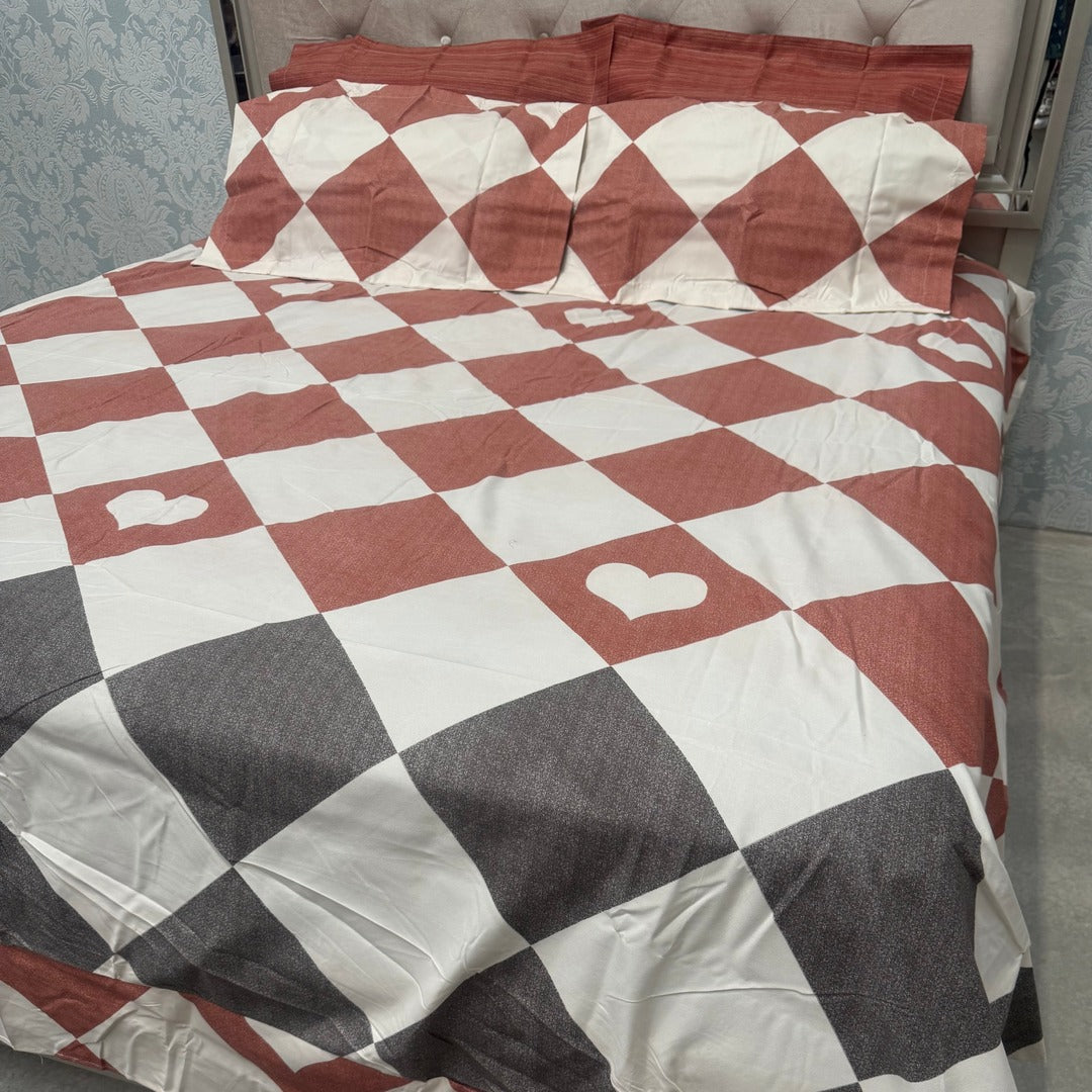 SUMMER SUPER KING SIZE GLACÉ COTTON BEDSHEET WITH 4 PILLOW COVERS