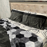 WINTER QUEEN SIZE 4 PCS QUILT COVER SET WITH FLAT SHEET