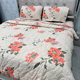 FULL REVERSIBLE SUMMER COMFORTER SET WITH BEDCOVER & 2 PILLOWCASES