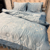 PREMIUM DESINER KING SIZE QUILT SET WITH EMBROIDERY AND HEAVY BEDCOVER