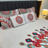 PRE ORDER DESINER 5 PCS COLOURFUL KING SIZE BEDCOVER SET IN COTTON (AVAILABLE IN TWO WEEKS)