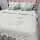 ROYAL LOOK KING SIZE TO SUPER KING SIZE 6 PCS BEDCOVER WITH FRILL AND EMBROIDERED COMFRTER