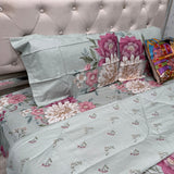 SUMMER PURE COTTON 4 PCS SET IN KING SIZE (CUSIONS COVER NOT INCLUDED)