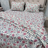 JAIPURI PRINTS PURE COTTON VINTAGE FLORAL COMFORTER SET – KING TO SUPER KING