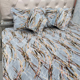 ANTI-SKID PURE CLEAR BEDSHEET SET 5 PCS KING SIZE BEDDING SET