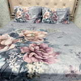 ROYAL WINTER DIGITAL PRINT KING SIZE FLAT BEDSHEET SET – 3 PCS ANTI-SKID BEDDING