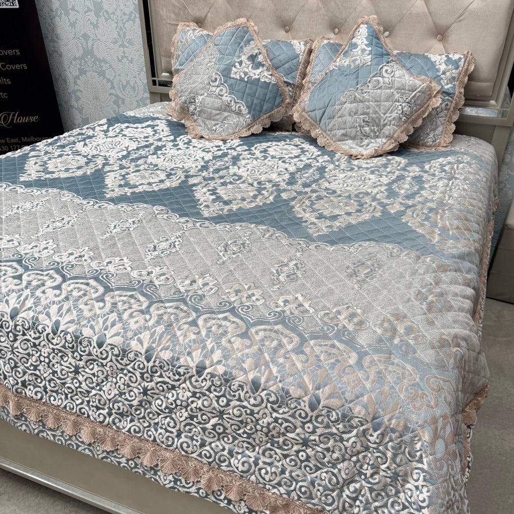 TURKISH STYLE DESIGNER VELVET BEDCOVER SET – ALL SEASON LUXURY ( QUEEN TO KING SIZE)