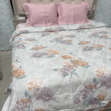 SUMMER PURE COTTON KING SIZE 4 PCS COMFORTER SET ( bedsheet will fit on super king size as well )