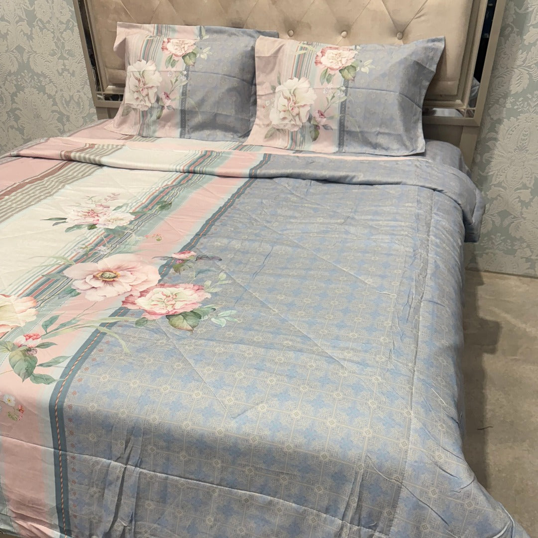 SUMMER 4 PCS KING SIZE DIGITAL PRINT COMFORTER SET