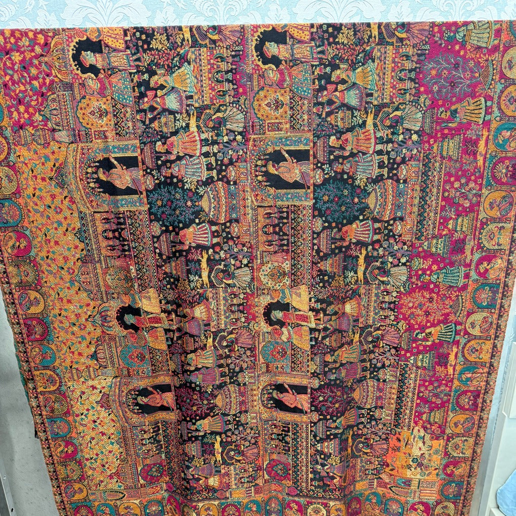 PAKISTAN KANI,MOONLIGHT REVERSIBLE PASHMINA WORK SHAWL