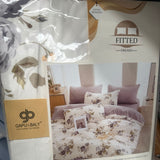 SUMMER SOFT GLACÉ COTTON 3 PCS FITTED SHEET FOR DOUBLE AND STANDARD QUEEN SIZE