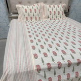 SUMMER QUEEN SIZE JAIPURI STYLE FLAT BEDSHEET SET