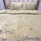LUXURY KING SIZE VELVET QUILT SET 4 PIECE – PREMIUM WARM SOFT DESIGNER BEDDING SET (AUSTRALIAN FIT)
