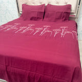 SUMMER MONTE CARLO SUPER KING SIZE GLACÉ COTTON BEDSHEET SET WITH EMBROIDERY