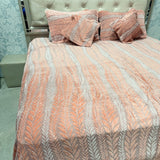 ANTI-SKID PURE CLEAR BEDSHEET SET 5 PCS KING SIZE BEDDING SET