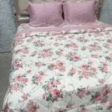 SUMMER KING SIZE PURE COTTON REVERSIBLE COMFORTER SET ( Bedsheeet for on super king size bed)
