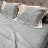 WINTER LUXURIOUS EMBROIDERY DUVET COVER SET ( 4 PCS) KING SIZE BEDHSEET FIT ON SUPER KING SIZE AS WELL