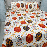 JAIPURI PRINT PURE COTTON TRADITIONAL SUPER KING BEDSHEET SET