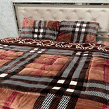 WINTER 4 PCS QUEEN SIZE QUILT SET WITH REVERSIBLE QUILT COVER AND FITTED SHEET