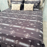 SUMMER PURE COTTON SUPER KING SIZE 5 PCS BEDSHEET SET WITH 2 VELVET CUSIONS