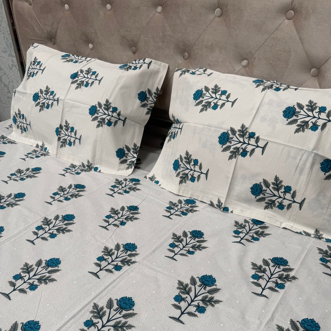 SUMMER SUPER KING SIZE PURE COTTON BEDSHEETSET