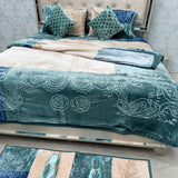 10-PIECE LUXURY QUEEN SIZE DESIGNER BLANKET SET – KING SIZE | FRINGED BEDDING SET WITH FLOOR MATS & MATCHING SLIPPERS