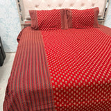 JAIPURI PRINT PURE COTTON TRADITIONAL FLAT SUPER KING BEDSHEET SET