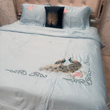 MONTE CARLO PEACOAK DESIGN 4 PCS SATIN FABRIC COMFORTER SET