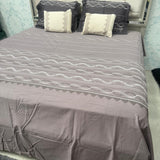 SUMMER PURE COTTON SUPER KING SIZE 5 PCS BEDSHEET SET WITH 2 VELVET CUSIONS