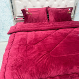WINTER FLORENCE 5 PCS QUILT SET WITH MICRO FIBRE FILLING AND FRILL LARGE BEDHSEET